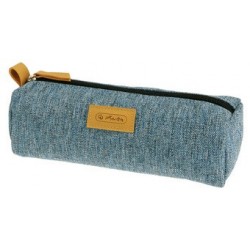 Herlitz trousse ronde greenline, bleu chiné