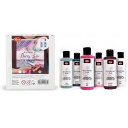 Viva decor set de peinture acrylique "berry love", 6 pièces