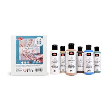 Viva decor set de peinture acrylique "nature art", 6 pièces