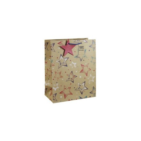 Clairefontaine sachet cadeau "etoiles kraft", grand