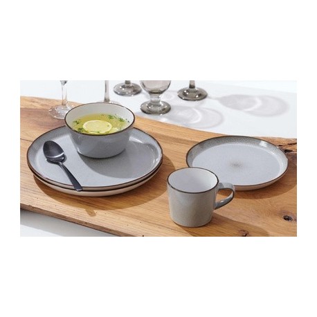 Ritzenhoff & breker assiette plate "visby gris", 265 mm (LOT DE 4)