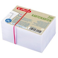Herlitz fiches recycling, format a8, ligné, assortiment