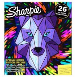 Sharpie marqueur permanent fine, big pack de 26 "loup"