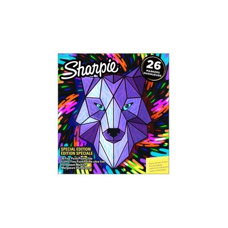 Sharpie marqueur permanent fine, big pack de 26 "loup"