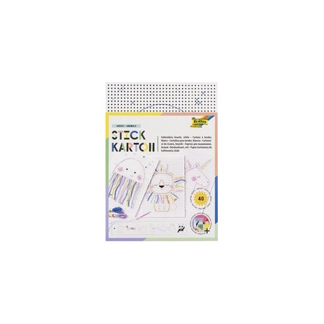 Folia carton à broder "animals", 175 x 245 mm, multicolore