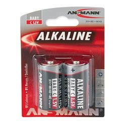 Ansmann alkaline batterie "red", baby c lr14, 2er blister