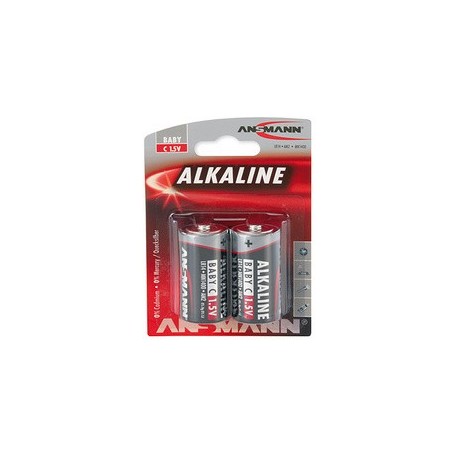 Ansmann alkaline batterie "red", baby c lr14, 2er blister