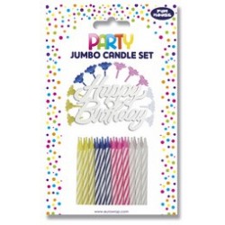 Clairefontaine set bougies d'anniversaire ii, 37 pièces