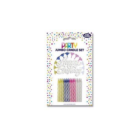 Clairefontaine set bougies d'anniversaire ii, 37 pièces