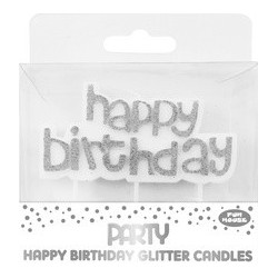 Clairefontaine bougie d'annniversaire happy birthday, argent