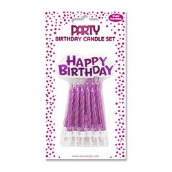 Clairefontaine bougie d'anniversaire happy birthday, or rose