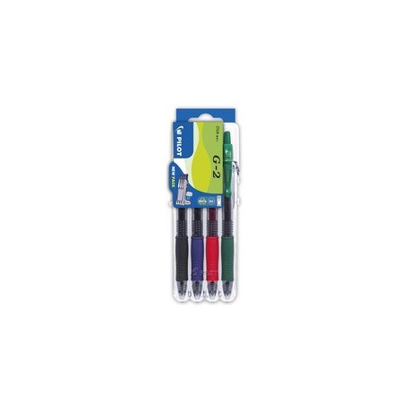 Pilot stylo à encre gel g2 07 set2go, étui de 4