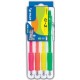 Pilot stylo à encre gel g2 07 néon set2go, étui de 4
