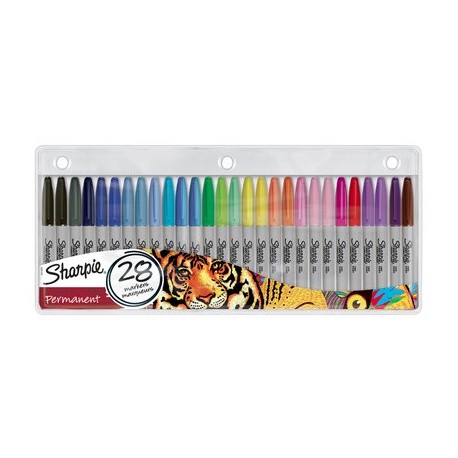 Sharpie marqueur permanent fine, big pack de 28 "lion"