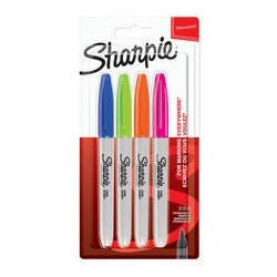 Sharpie marqueur permanent fine "fun", blister de 4