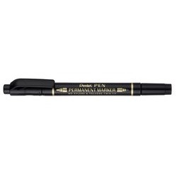 Pentel marqueur permanent pen, double pointe, noir