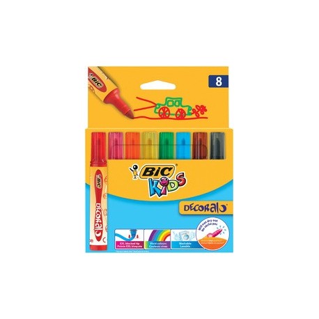 Bic kids feutre decoralo, étui en carton de 8