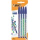 Bic stylo à bille cristal collection, blister de 4, noir