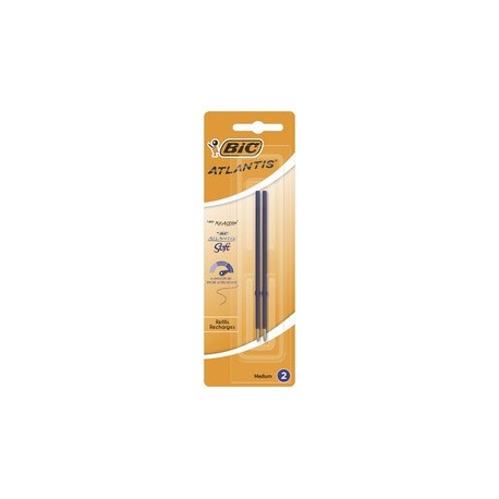 Bic recharge stylo à bille x-smooth refill, noir, blister 2
