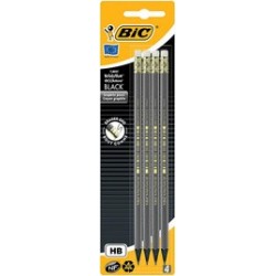 Bic kids crayon à papier evolution black, hb, blister de 4
