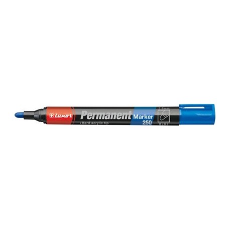 Luxor marqueur permanent 250, pointe ogive, rouge (LOT DE 12)