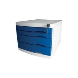 Helit module de classement "the safe", 6 tiroirs, bleu
