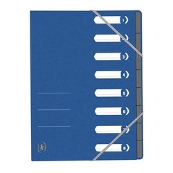 Oxford trieur top file+, a4, 8 compartiments, bleu