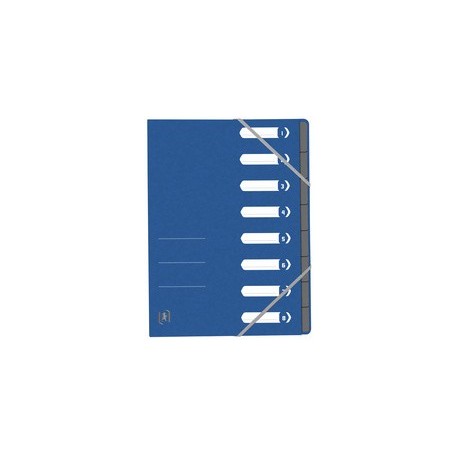 Oxford trieur top file+, a4, 8 compartiments, bleu