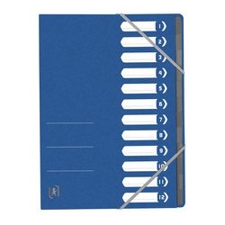 Oxford trieur top file+, a4, 12 compartiments, bleu clair