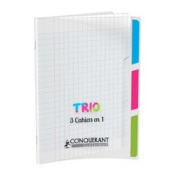 Conquerant classique cahier "3 en 1", 170 x 220 mm, seyès