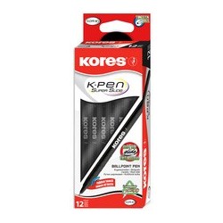 Kores stylo à bille jetable k-pen super slide k0, noir