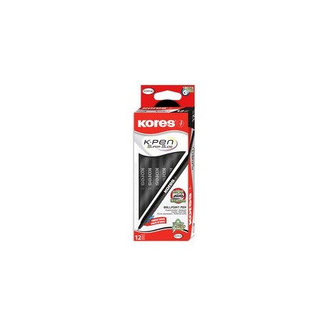 Kores stylo à bille jetable k-pen super slide k0, noir