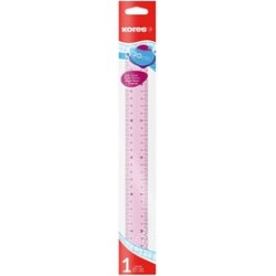 Kores règle plate,  300 mm, transparent, assorti