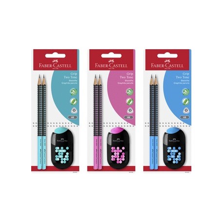 Faber-castell kit d'écriture grip two tone, carte blister