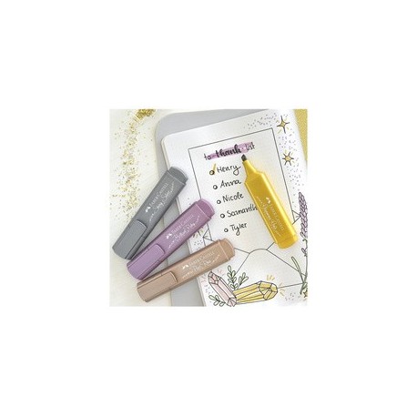 Faber-castell surligneur textliner 1546 metallic, or