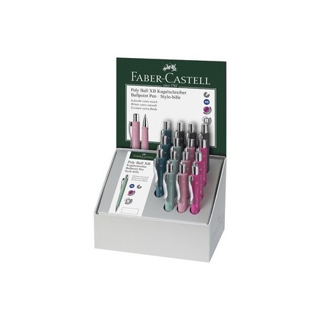 Faber-castell stylo-bille poly ball xb, présentoir