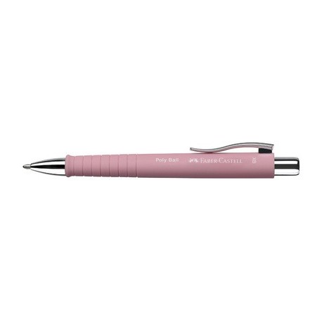 Faber-castell stylo-bille rétractable poly ball xb, rosé