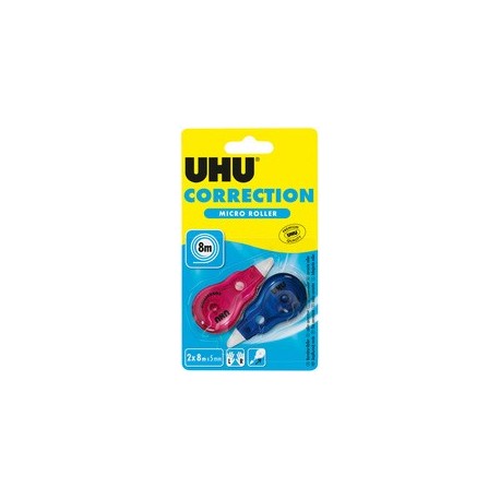 Uhu mini-rouleau correcteur jetable micro, blister de 2