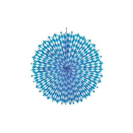 Papstar eventail de décoration "bleu bavarois", bleu / blanc