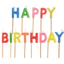 Papstar bougie pour gâteau d'anniversaire "happy birthday"