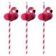 Papstar paille en papier "flamand rose", 200 mm, rose/blanc