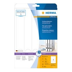 Herma etiquette dos de classeur special, 38 x 297 mm, blanc