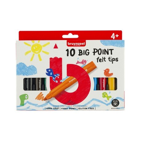 Bruynzeel feutre kids big point, épaisseur de trait: l, x 10