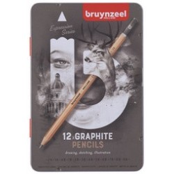Bruynzeel crayon à papier expression, étui métal de 12