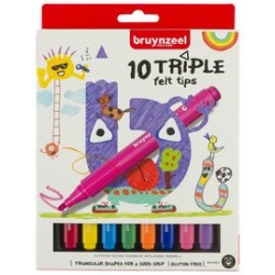 Bruynzeel feutre kids triple, largeur de tracé: m, étui 10