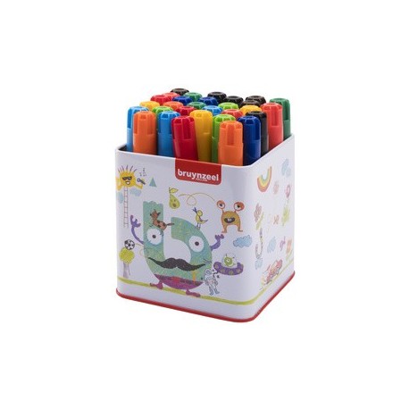 Bruynzeel feutre kids big point, pot en métal de 30