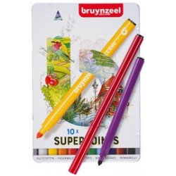 Bruynzeel feutre superpoints, rond, étui en métal de 10