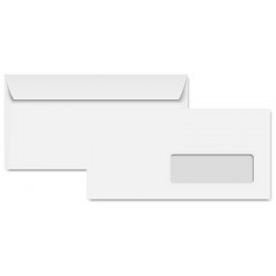 Clairalfa enveloppes dl, 110 x 220 mm, avec fenêtre, blanc