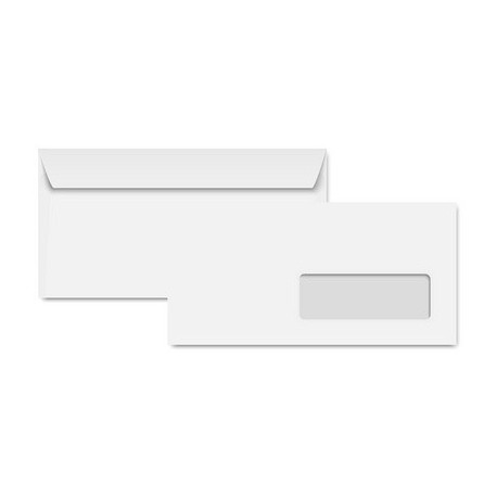Clairalfa enveloppes dl, 110 x 220 mm, avec fenêtre, blanc