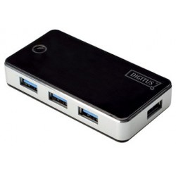 Digitus  hub usb 3.0, 4 ports, noir, bloc d'alimentation,